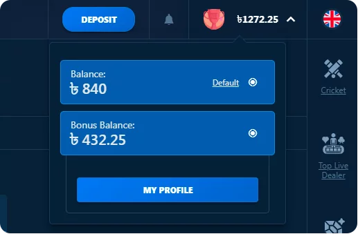 Bonus Balance at wow77