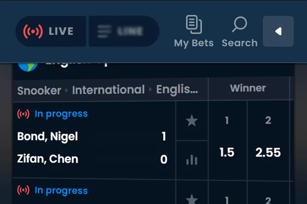 wow77 in-play betting on Snooker