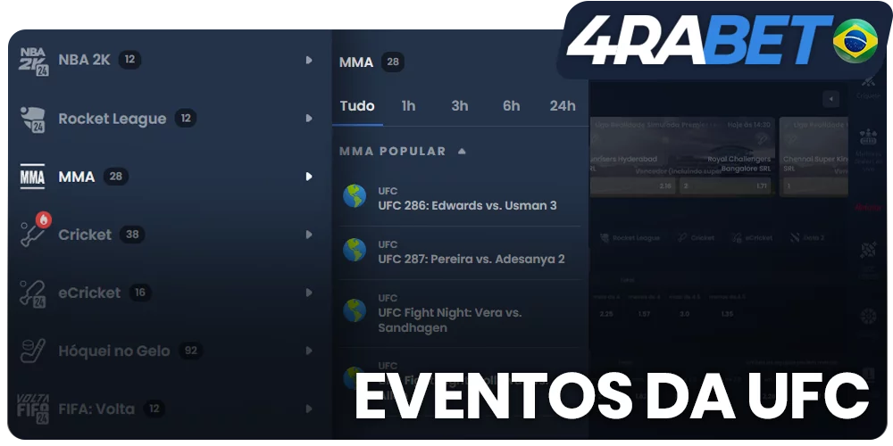 Eventos UFC disponíveis para apostas na wow77