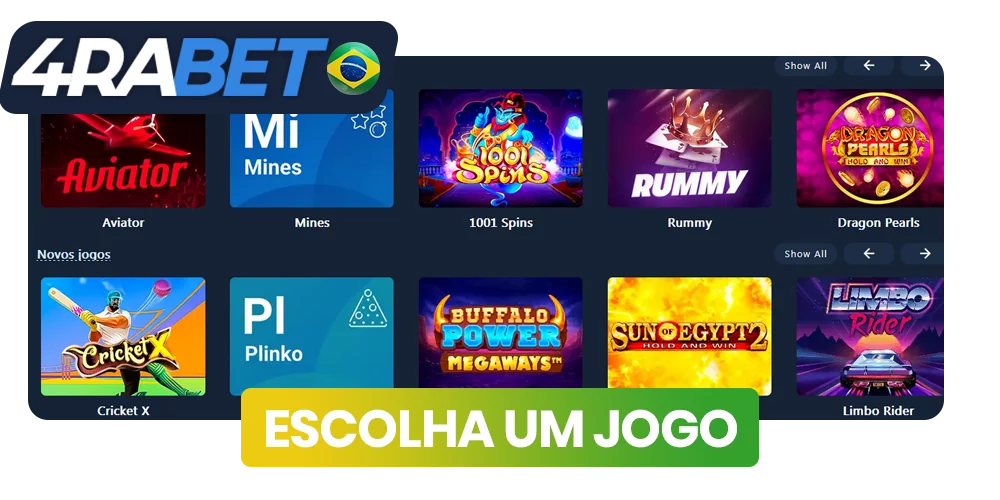 Escolha um jogo no cassino wow77