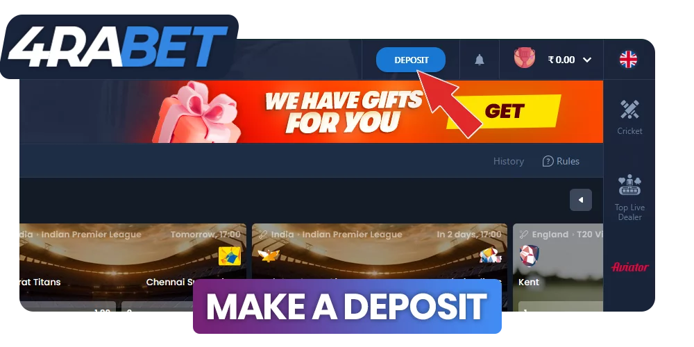 Make a deposit at wow77