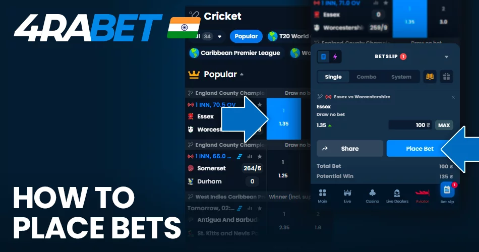 Instruction on how to place a bet at wow77 sportsbook app