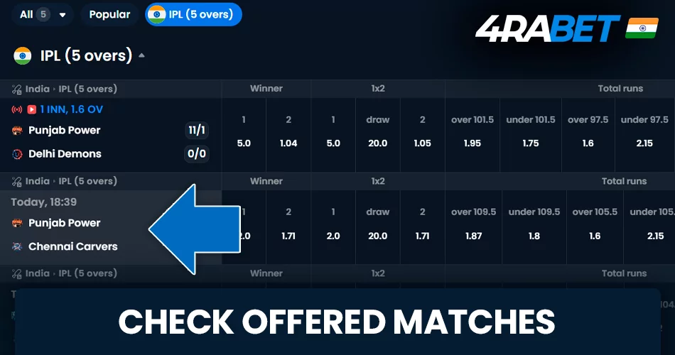 Check offered matches at wow77 sportsbook